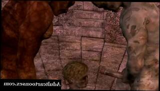 Video 478330995: 3d cartoon babe, toon cartoon, cartoon anime, 3d double, babe double teamed, double teamed outdoors