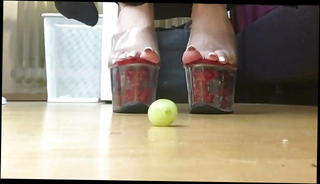 Video 1218388701: barefoot crush, heels barefoot, teasing straight, long tease