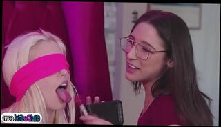 Watch the video about Abella using pussy and squirt for a blindfold tasting game