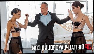 Watch the video about Digital Playground - Two petite dancer share in threesome