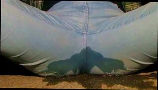 Video 1505225103: piss pee jeans, pissing peeing wetting, solo female pissing, amateur public piss, massive piss