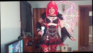 Video 206552101: gay crossdresser, little crossdressing, cute crossdresser, crossdresser red, man crossdresser, nice cum, cum first