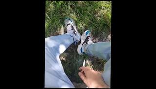Video 1598742823: jock feet, solo jock, solo male gay sex, amateur gay jock, feet jeans, outdoor public solo