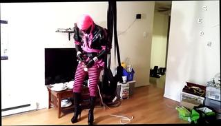 Video 710614804: latex bdsm, latex solo, bondage swing, latex stockings, female latex, sex swing