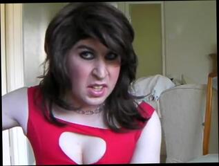 Video 113786504: gay crossdresser, sexy red dress