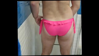 Video 1590965205: bikini lingerie, sexy boys, wearing sexy pink