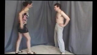 Video 1512953501: femdom cbt ball busting, flip flop feet, feet straight, bare feet, friend ball busting, old ball busting