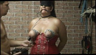 Video 1528532501: nipple clamps, boobs clamped, clamped ass, humiliation ass, straight humiliation, clamped pain, clamped big, humiliation rough, chained, tits