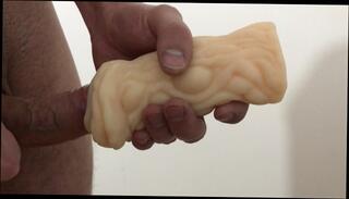 Watch the video about Jerking off with cheap flashlight and creampie