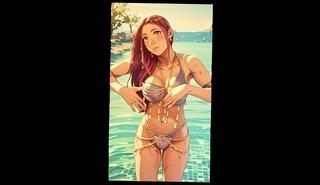 Video 1653504183: cartoon animation uncensored, girl uncensored, wearing bikini, friend bikini, two bikini