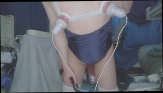 Video 1618774305: machine pumping, crossdresser pumping, sissy pumps, double