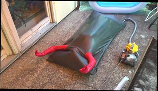 Video 1302360603: latex bondage, solo male pov, amateur webcam solo, amateur public pov, amateur solo play, latex bed, outside bondage