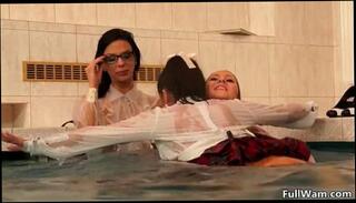 Video 76575415: fetish cfnm babes, fetish lesbian babe, clothed cfnm babes, brunette lesbian babe, bizarre cfnm, sexy babe rubs, crazy babe