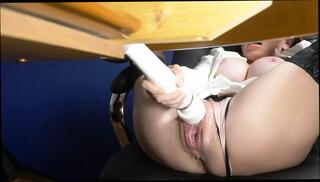 Watch the video about TEACHER USING VIBRATOR IN OFFICE ON THE CHAIR. REAL ORGASM