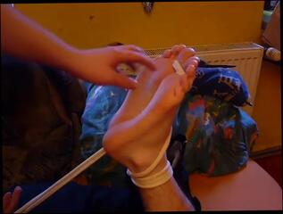 Video 1056543504: gay fetish, bare feet tickled, friend feet tickle