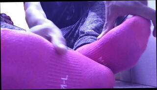 Watch the video about RELAXING TIME MASSAGING MY FEET WITH PINK SOCKS