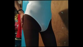 Video 1009380115: crossdressing gay boy, crossdresser thong, leggins