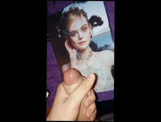 Video 345053801: elle fanning, cumtribute, man gay, gay hd
