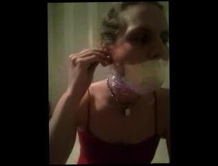 Video 99302101: bdsm gag, softcore bdsm, gagging amateur, straight bdsm, super gag, funny gag, brunette gagging