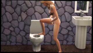 Video 1623269135: peeing urinal, lesbian pee play, funny pee, lesbian blondes playing