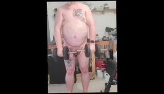 Video 1581993903: chubby male solo, cock cage, cock nudist, amateur nudist, bear cage, solo tattoo male