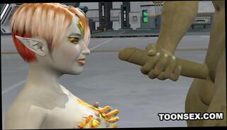 Watch the video about 3D Cartoon Alien Vixen Getting a Double Teaming