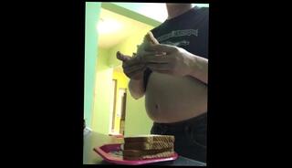 Video 1484275503: amateur solo male, solo belly, eating solo, fat solo, amateur stuffed