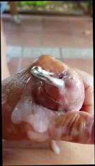 Video 325142501: oiled cock wank, oiled cock cum, oil hard cock, oiled gay, man oil, oil hd, wanks pierced cock