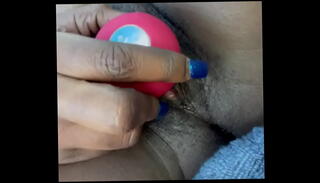 Video 1594838205: closeup toy, closeup black, public toying, exotic toys