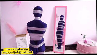 Video 1417756795: latex fetish bondage, japanese latex bondage, woman bondage, leather bondage, sweat fetish, bondage play, asian bondage