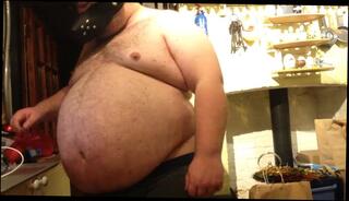 Video 908797803: amateur solo male, male belly inflation, fat inflation, bear solo