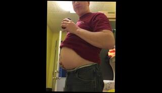 Video 1502045003: submissive amateur, amateur solo male, fat submissive, solo belly, eating solo, master