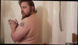 Video 852194203: hairy chubby amateur, hairy bearded stud, chubby male solo, stud shower, stud wet
