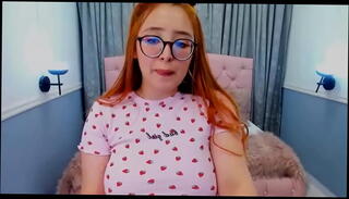 Watch the video about Hot big titty webcam redhead, her self after deepthroating dildo