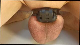 Video 1573817283: pissing peeing, solo male pee, solo gay amateur, cage, testicles gay