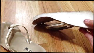 Video 1088525401: flip flop feet, foot fetish, straight foot, pink flip flops, wearing flip flops, white nails feet