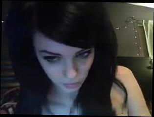 Watch the video about Skinny EMO immature plays with her dildo