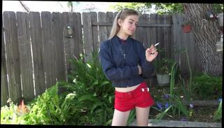 Video 1578623053: smoking fetish solo, solo amateur babe, solo amateur blonde, amateur solo female, cleaning fetish, solo female public, shorts fetish, fetish red