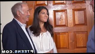 Watch the video about Adorable latina chick with huge round ass is bouncing on a long veteran shaft