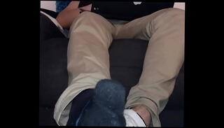 Video 1301719475: feet slave foot worship, nylon foot worship, slave worships master, feet socks worshiped, foot worship big