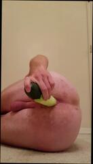 Watch the video about Fucking my ass with a cucumber