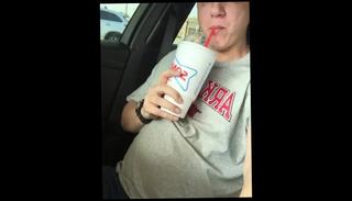 Video 1384098903: chubby submissive, chubby male solo, chubby belly, chubby car, public submission, eating chubby, solo outside