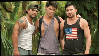 Video 1603954241: outdoor threesome gay, gay black threesome, oral threesome, beach threesome