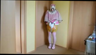 Video 1317659275: diapered sissy, sissy gagging, bondage gagged