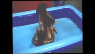 Video 24442501: oiled amateur, oil wrestling, oiled ebony, oiled black, straight black amateur