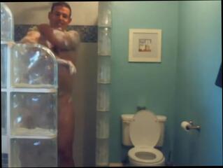 Video 1060650404: amateur gay daddy, gay hunk masturbating, muscle hunk daddy, daddy cum, daddy takes shower, military daddy