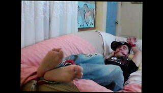 Video 1604585951: feet toes tease, gay twink toes, bdsm gay bondage, bare feet toes, gay mexican twink, gay latino twink, gay man feet, bare feet tickled, gay couch