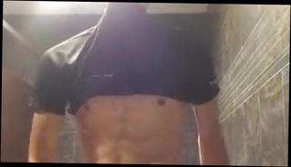 Video 1571317711: bathroom jerkoff, gay bathroom