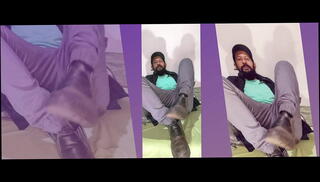 Video 1617179695: homemade amateur solo, amateur man solo, beard solo, handsome solo, boots solo, socks solo