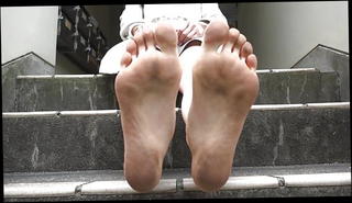 Video 1223853501: barefoot fetish, fetish straight, bare feet soles, feet outdoors
